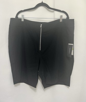 NWT Danielle Bernstein Women s Black Relaxed Cuffed High-Cut Shorts Size 18