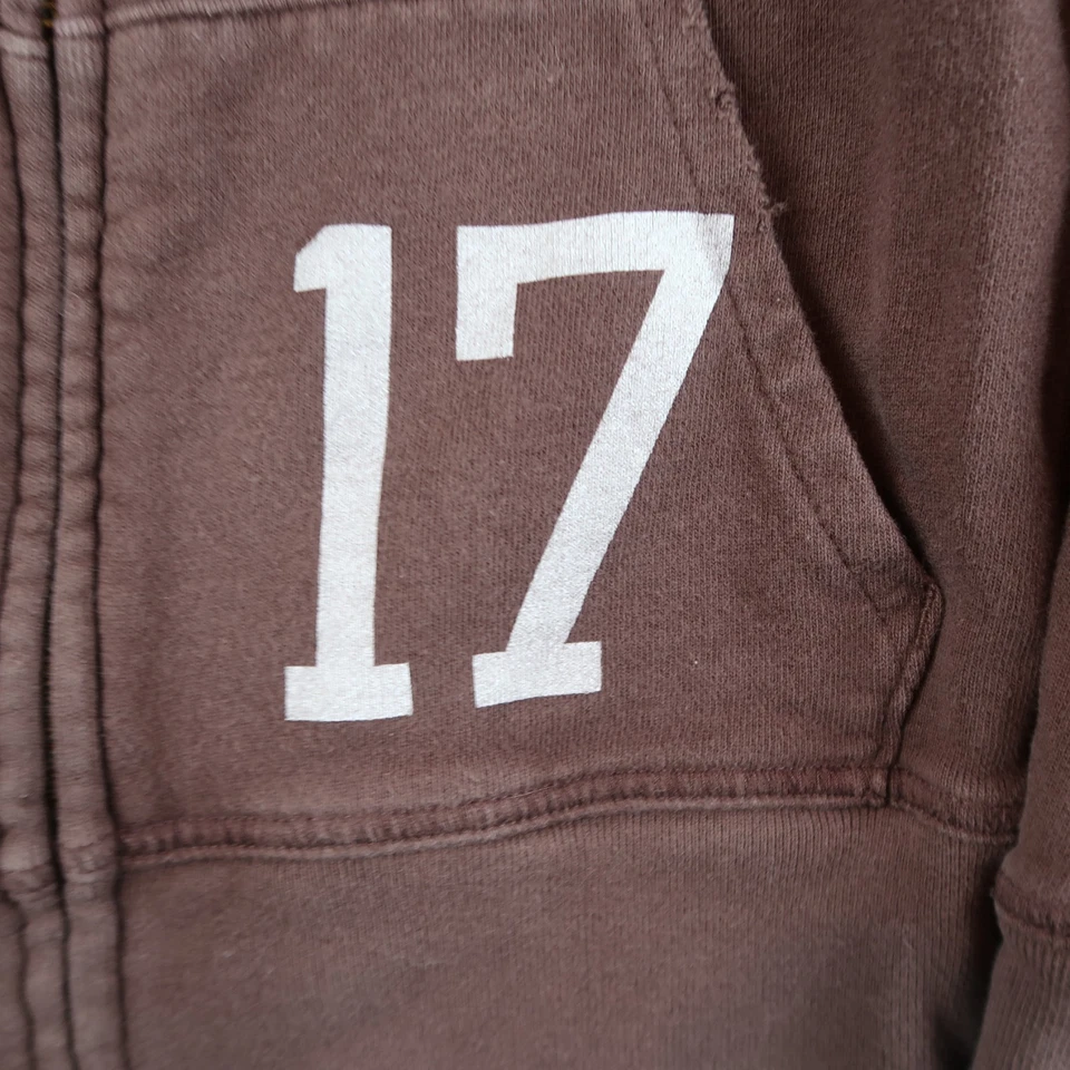 Sudadera con Capucha Y2K Antigua Azul Marino Marrón Cremallera Mujer Talla XL Monloeville Foto 3 de 4