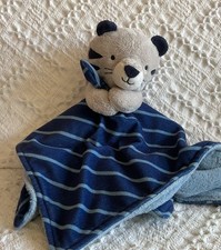 Just One You Carter s Lovey Gray Tiger Navy Blue Stripes Plush Security Blanket