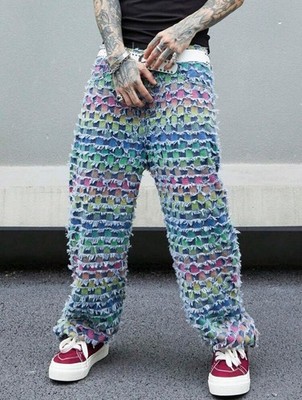 Manfinity EMRG Men's Multicolor Patchwork Denim Pants