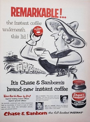 1956 Chase Coffee Print Ad Wall Art Decor Ephemera by Whitney Darrow Remarkable