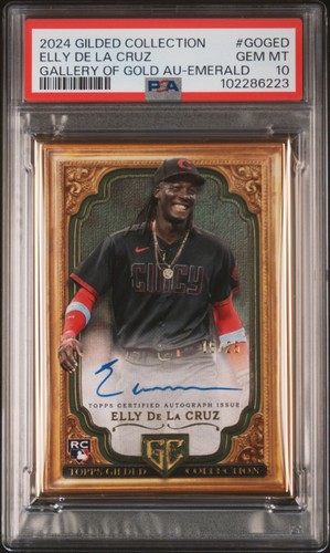 2024 Topps Gilded Collection Elly De La Cruz Rookie Autograph /25 PSA 10 Pop 2
