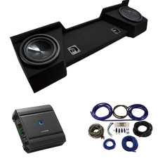 Fits 07-13 Chevy Silverado Ext Cab Alpine SWT-10S4 Dual 10" Sub Box & S-A60M Amp