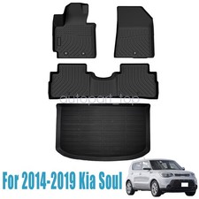 3d Floor Mats Trunk Cargo Liner Full Cover Tpe Fits 2014-2019 Kia Soul Black 3d Floor Mats Trunk Cargo Liner Full Cover Tpe Fits 2014-2019 Kia Soul Black