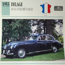 Delage Car Picture Spec Info Detail Collector Card Original Vintage Delage Car Picture Spec Info Detail Collector Card Original Vintage
