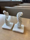 Vintage 1933 Milk Glass by Westmoreland 6 Spiral Swirl Pair Candlestick Holder