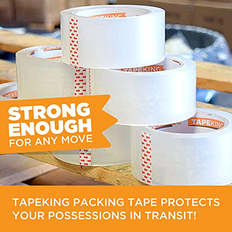 Tape King Clear Packing Tape - 60 Yards per Roll (Pack of 6 Rolls) - Stronger & 