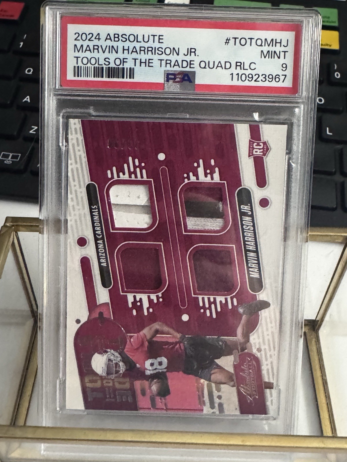Marvin Harrison Jr. Panini Absolute Tools of the Trade Quad Relics #TOTQMHJ Base