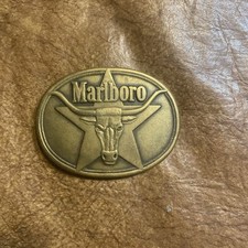 1987 Marlboro, Philip Morris Longhorn Bull Solid Brass Belt Buckle
