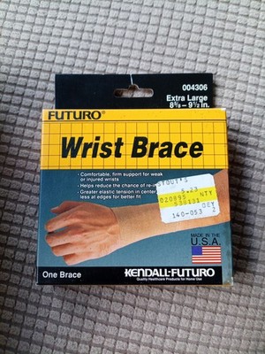 Futuro Wrist Brace ExtrLarge 5 5/8 - 9 1/2 Dual Tension  Rubber Elastic 1994