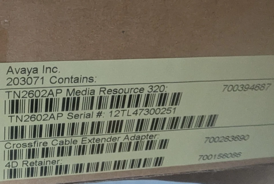 Novo Avaya G650/Definity IP320 PACOTE DE CIRCUITO DE RECURSO DE MÍDIA TN2602AP 203071 - Imagem 4 de 4