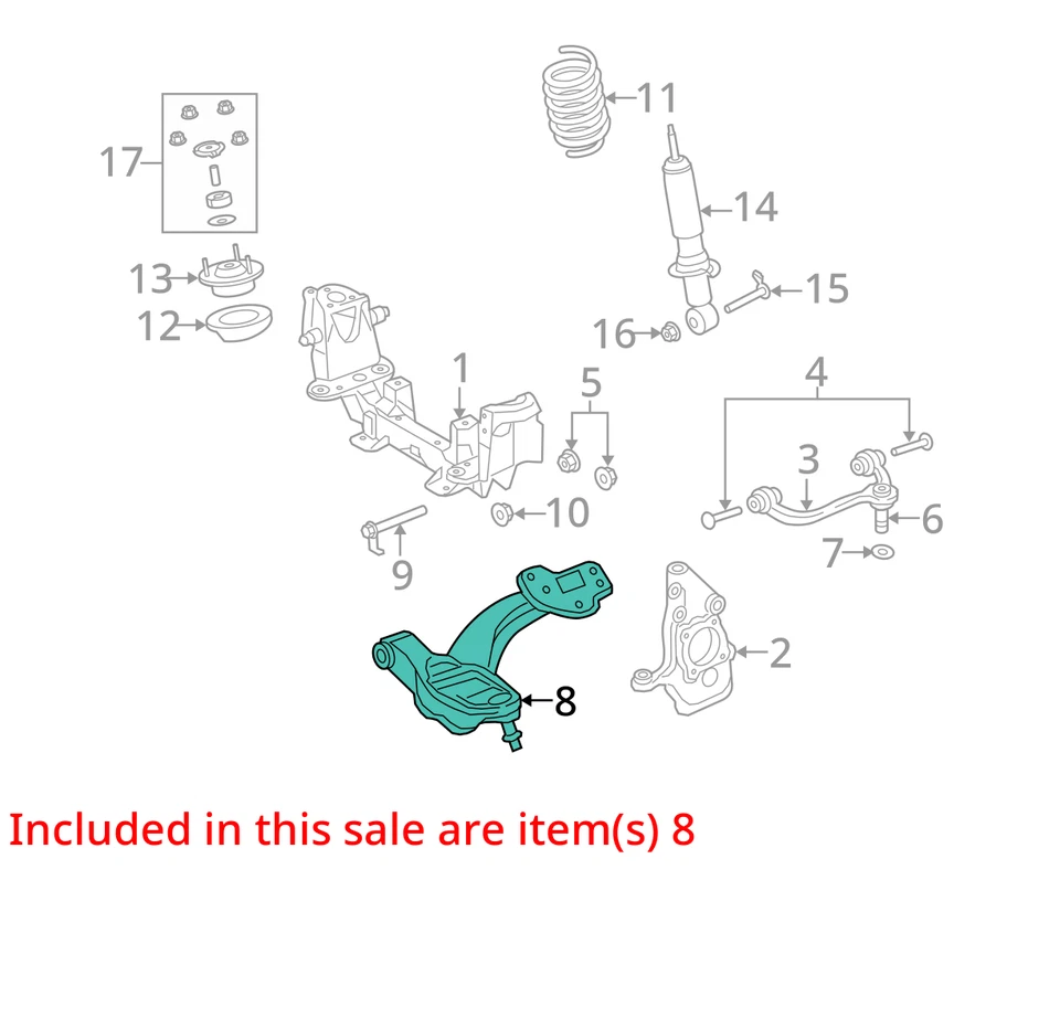 Brazo de control inferior delantero del conductor Ford Crown Victoria 2006-2011 OEM L7R1K Foto 2 de 3