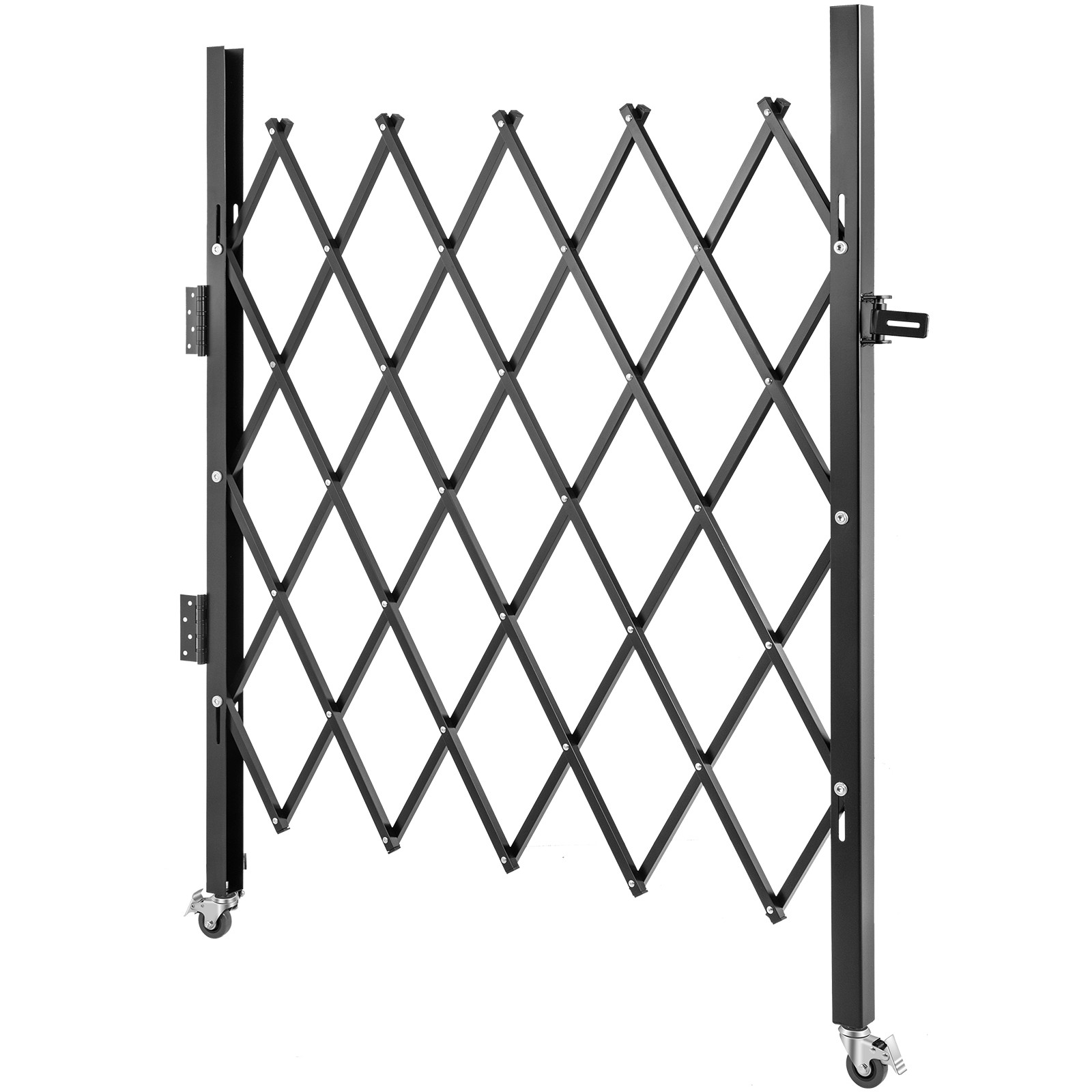 Barrière de sécurité extensible 108x131 cm en acier noir pour chien et enfant