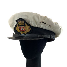 British Merchant Navy Cap Dress Uniform Vintage 50s w Dust Covers Medium