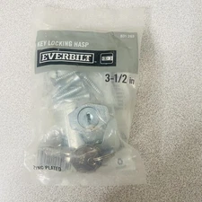 Everbilt 3-1/2" Zinc-Plated Key Locking Safety Hasp 831263door Cabinet Gate NEW