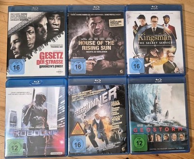 Set 6 Blurays Action/Thriller - Robocop, Freerunner uvm - Konvolut - Sehr Gut  