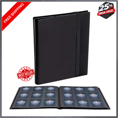 360 Card 2026 Binder | 9 POCKET Elastic Trading Cards Album Folder | Black