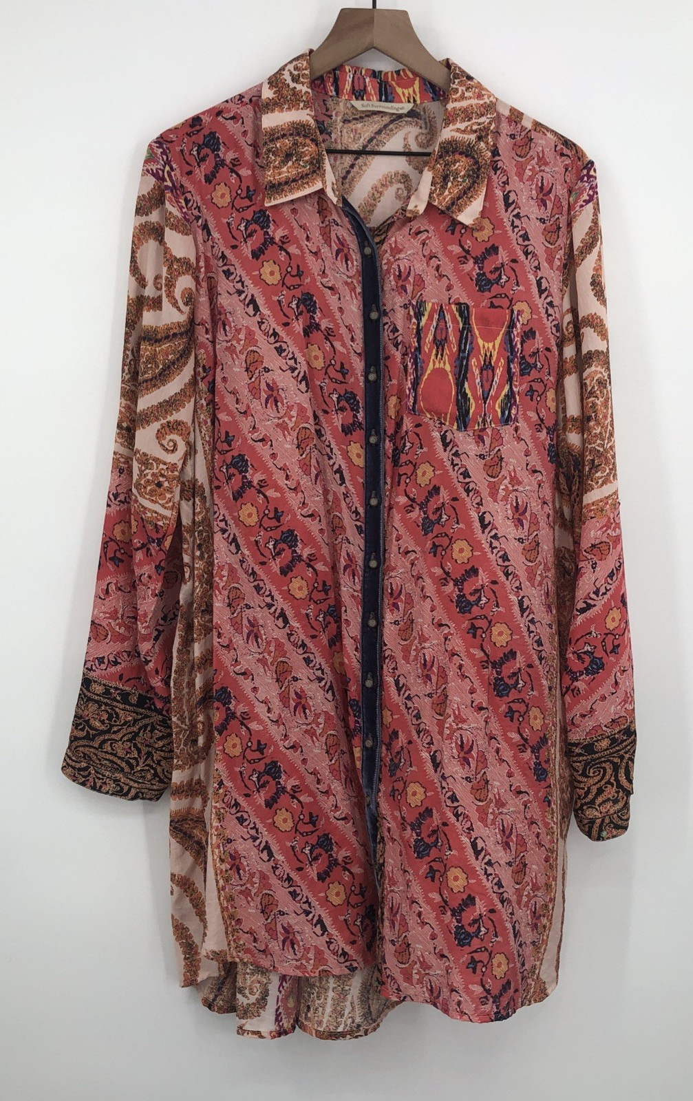 Soft Surrounding Brynn Button Tunic Top Floral Pa… - image 1