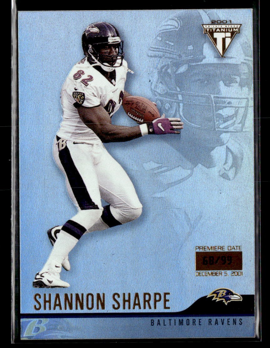 2001 Pacific Private Stock Titanium #16 Shannon Sharpe Premiere Date #/99
