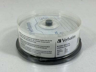 Verbatim M-Disc BD-R DL 50GB 6X Blu-ray 25-Pack Spindle - 98924