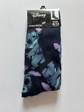 Disney Stitch Crew Socks Navy Blue Size 9-13  Lilo  Stitch  NWT
