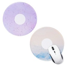 2Pcs Donut Round Mouse Pad, 7.9 Inch Cute Mouse Pad, Beige, Light Green