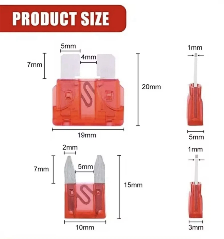 KIT 120 FUSIBILI LAMELLARI DA 5A A 30A SCATOLA AUTO MOTO RICAMBIO CON ESTRATTORE - Immagine 4 di 4