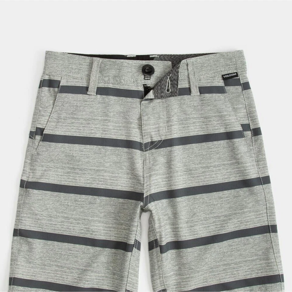Volcom Frickin Surf N Turf Boys Hybrid Shorts Size 20 (30) Gray Black Stripe - Image 2 of 4