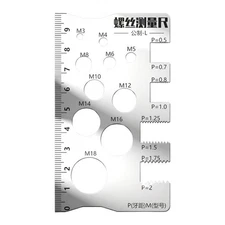 Thread Checker Measurement Ruler for Screw Space Saving Measuring Gauge