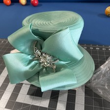VTG Especially Yours Sinamay Hat One Size Mint Green Church Derby Fascinator New