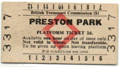 BTC(S) Bahnsteig Ticket Preston Park 2d
