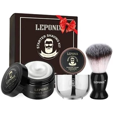 Men’s Shaving Kit Gift Set – Brush, Bowl, Soap, Cream & Aftershave for Him