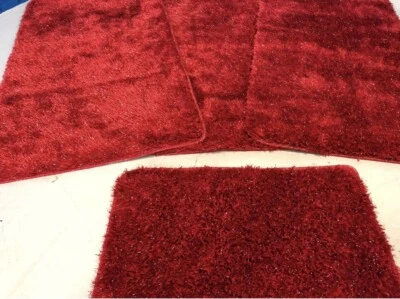 RUGWORLD SET TAPPETINI DA VIAGGIO LAVABILI ROMANI ANTISCIVOLO TAPPETI SUPER SPESSI ROSSI ZINGARI X TAPPETINI X