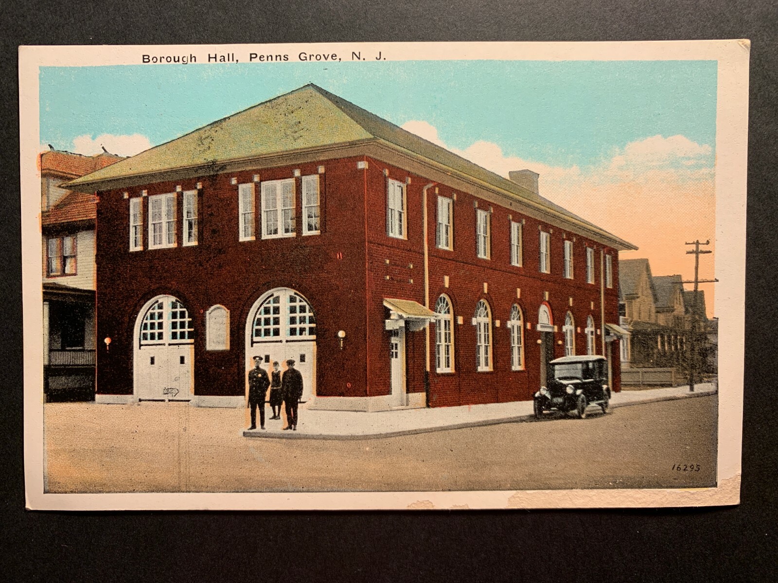 Postcard Penn's Grove NJ Borough Hall Police Station eBay