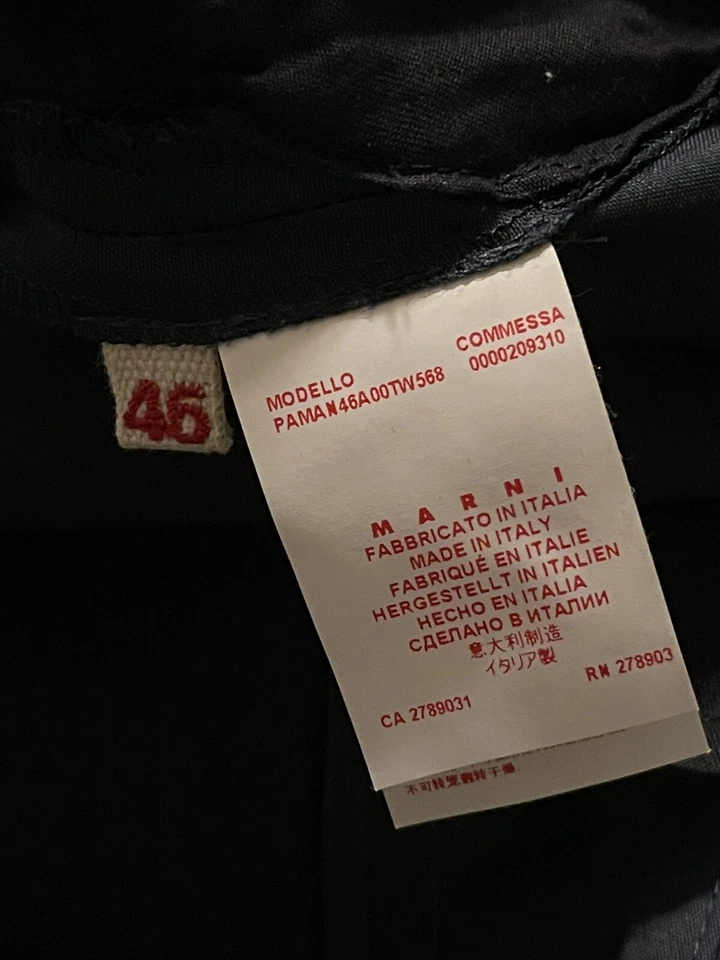 Pantalones Pantalones Marni Commessa Hechos en Italia Lana Seda Azul Marino - Para Mujer 46 Foto 4 de 4