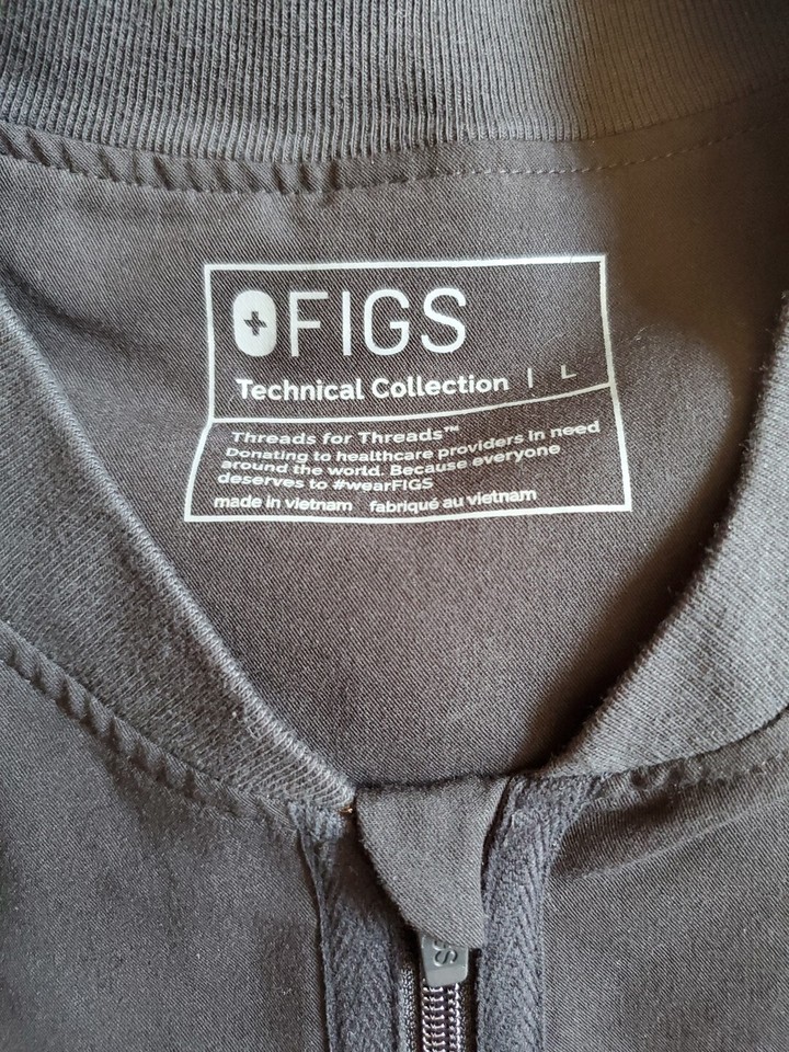 FIGS Men's Black Zapote Scrub Jacket Size Large eBay