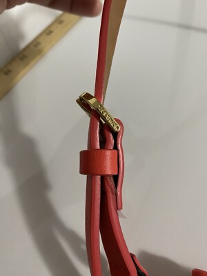 MK Michael Kors Signature NWOT Red Coral Brown Leather Fanny  display picture 2