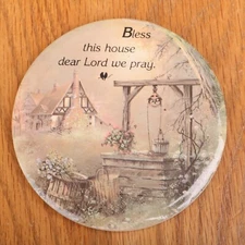 Bless This House Dear Lord We Pray Round Magnet Refrigerator