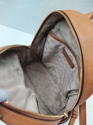 Michael Kors Tan Brown Pebbled Leather Pocket Zip Around Backpack Michael Kors Tan Brown Pebbled Leather Pocket Zip Around  main image 3