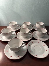 Mitterteich Queen Of Hearts Set Of 15 PCs Teacups And Saucers Bavaria