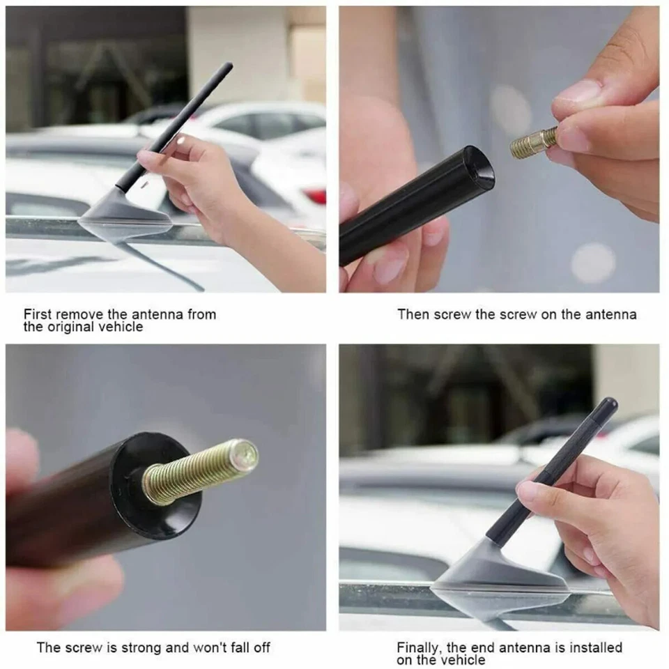 4.7" Car Antenna Carbon Fiber Black Kit w/ Screw For Nissan X-Trail 2009-2020 US - Imagem 4 de 4