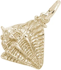 10K or 14K Gold Conch Shell Charm by Rembrandt
