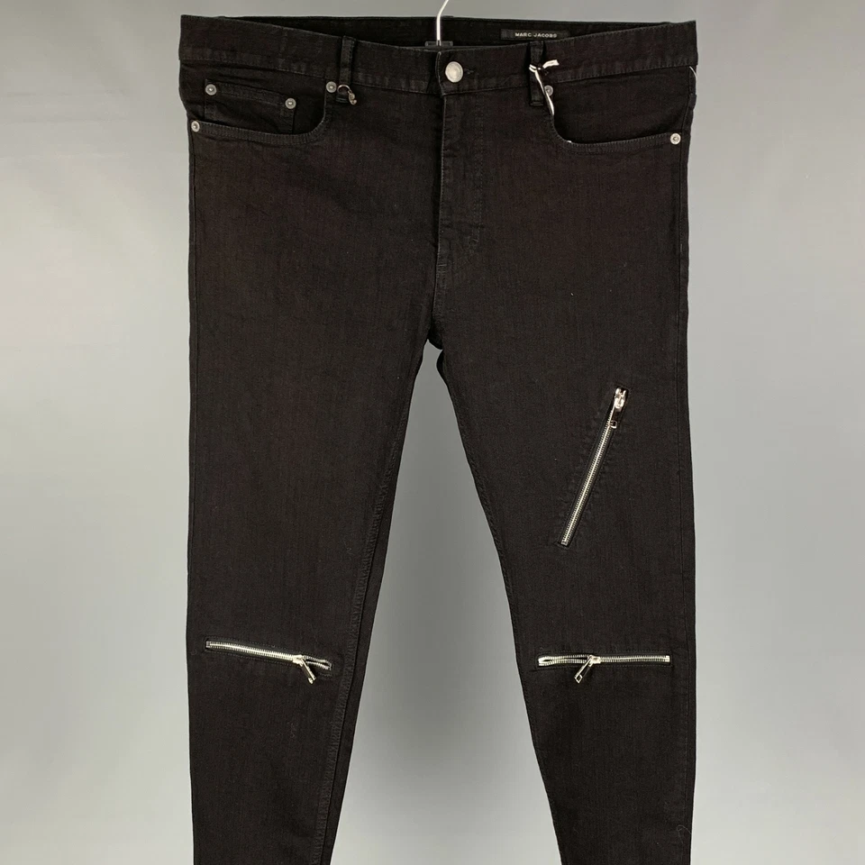 MARC JACOBS Talla 36 Jeans Negros De Algodón Con Cremallera Slim - Imagen 2 de 4