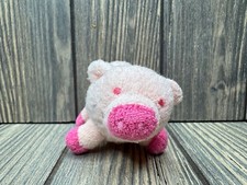 Adorable Plush Pink Pig Toy With Embroidered Details Soft Texture 3.5"