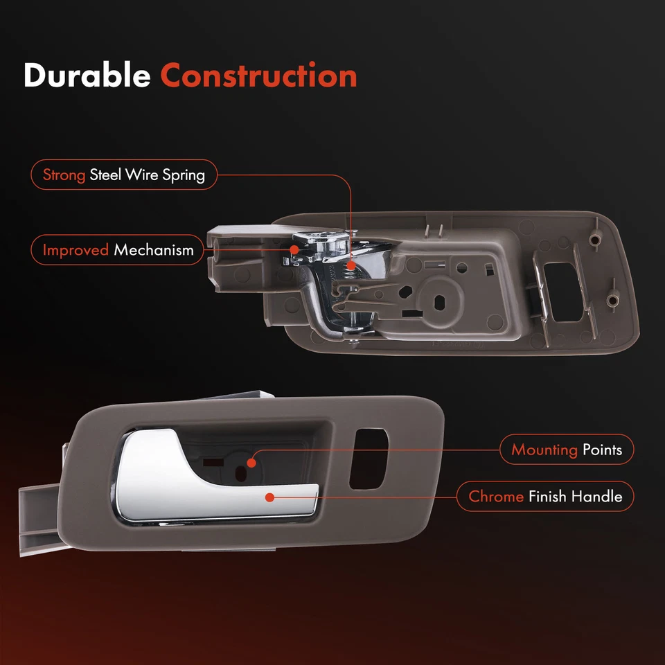Inside Door Handle Chrome & Beige for Cadillac STS 2005-2011 Front Left Driver - Image 4 of 4