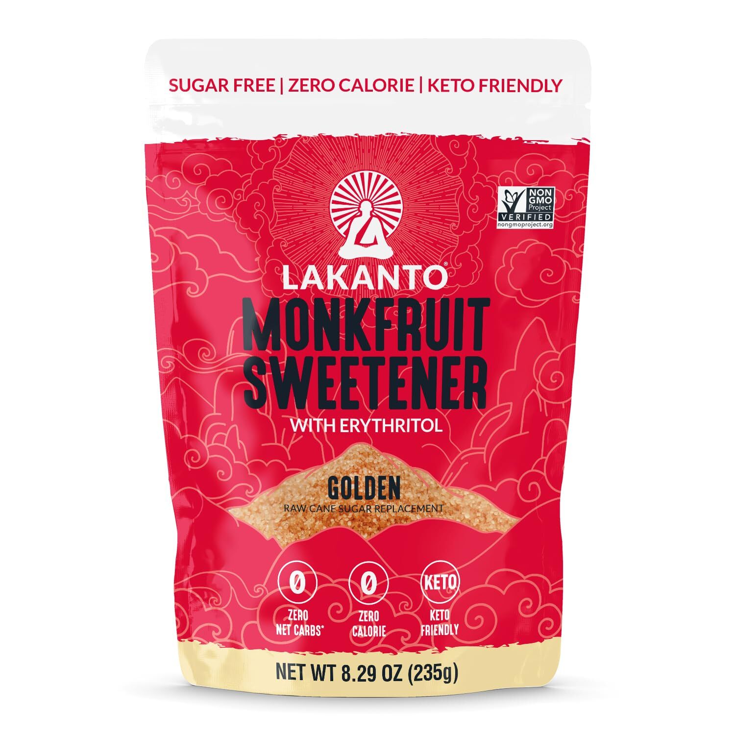 Lakanto Golden Monk Fruit Sweetener with Erythritol 8.29 oz