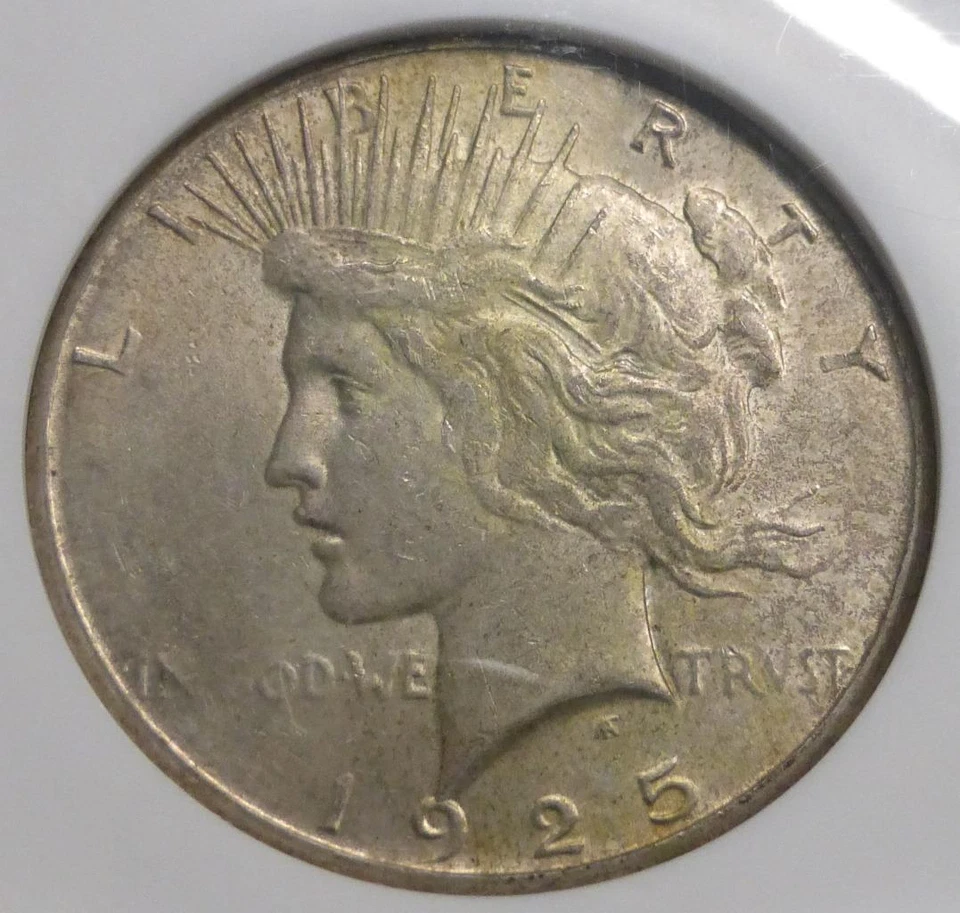 1925 S NGC AU58 Peace Silver Dollar, Semi Key Date, Certified USA Silver $1 Coin - Image 3 of 4