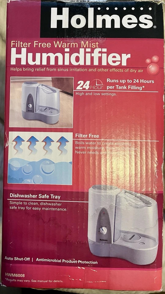 Holmes Filter Free Warm Mist Humidifier Small Rooms 24 Hr HM5081TG Auto Off - Image 2 of 4
