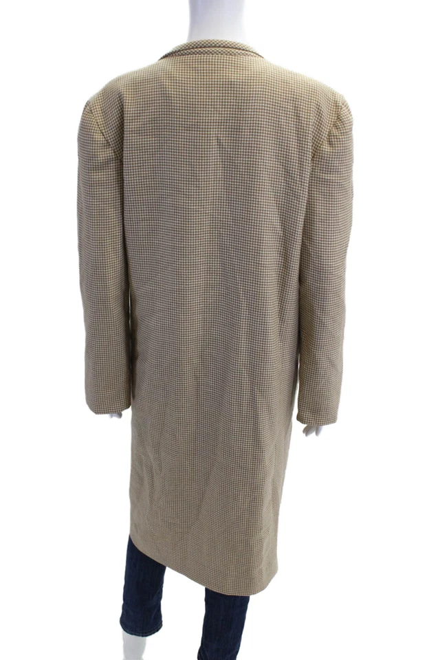 Abrigo mujer Valentino Boutique beige cuadros poliéster manga larga talla M Foto 4 de 4