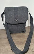 Lug Moped Purse Womens Heathered Grey Crossbody Shoulder Day Bag EUC